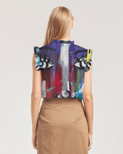 Load image into Gallery viewer, Rostro Azule- Joy Women's All-Over Print Ruffle Sleeve Top