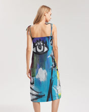 Load image into Gallery viewer, Rostro Azule- Joy Women's All-Over Print Tie Strap Split Dress