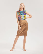 Load image into Gallery viewer, Rostros Emotivos Women's All-Over Print Ruffle Sleeve Top