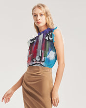 Load image into Gallery viewer, Rostro Azule- Joy Women's All-Over Print Ruffle Sleeve Top