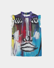 Load image into Gallery viewer, Rostro Azule- Joy Women's All-Over Print Ruffle Sleeve Top