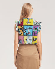 Load image into Gallery viewer, Rostros Emotivos Women's All-Over Print Ruffle Sleeve Top