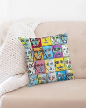 Load image into Gallery viewer, Rostros Emotivos Throw Pillow Case 18"x18"