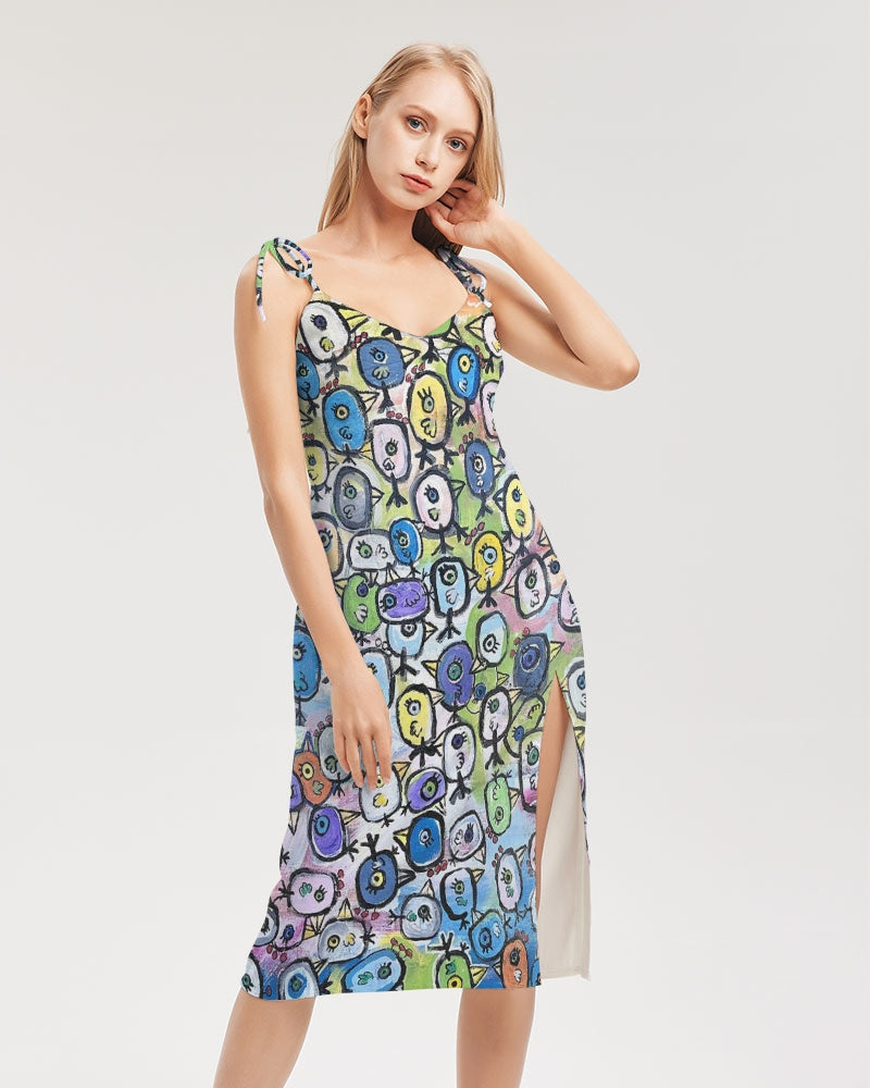 Opus Imperfectum Women's Tie Strap Split Dress