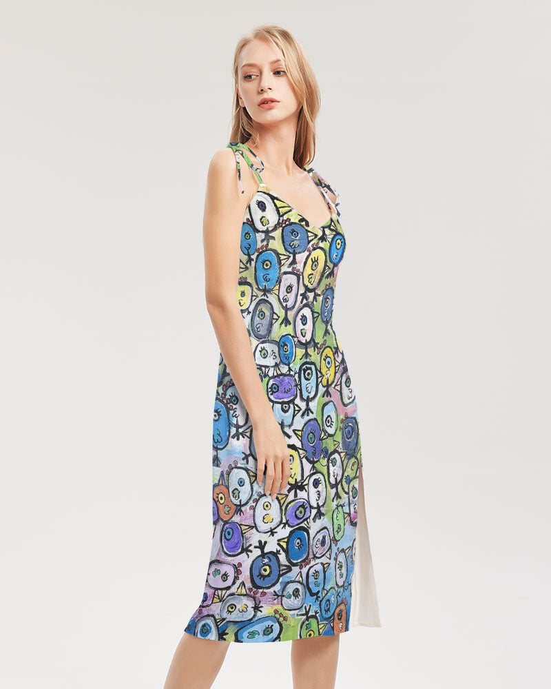 Opus Imperfectum Women's Tie Strap Split Dress